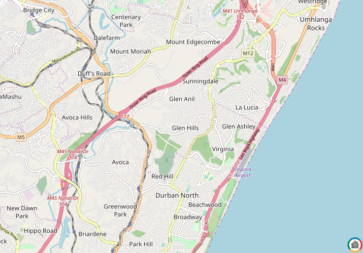 Map location of Glen Hills